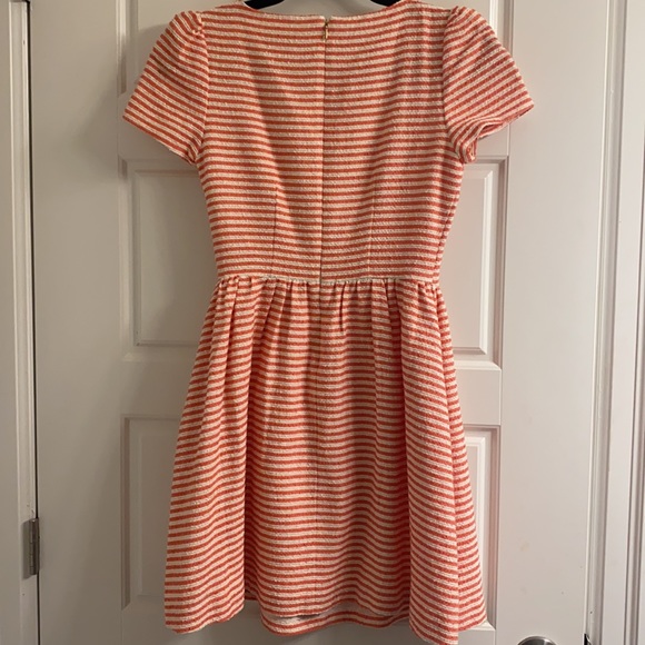 Juicy Couture, cream and orange striped A-line dress with gold buttons. - Picture 3 of 4